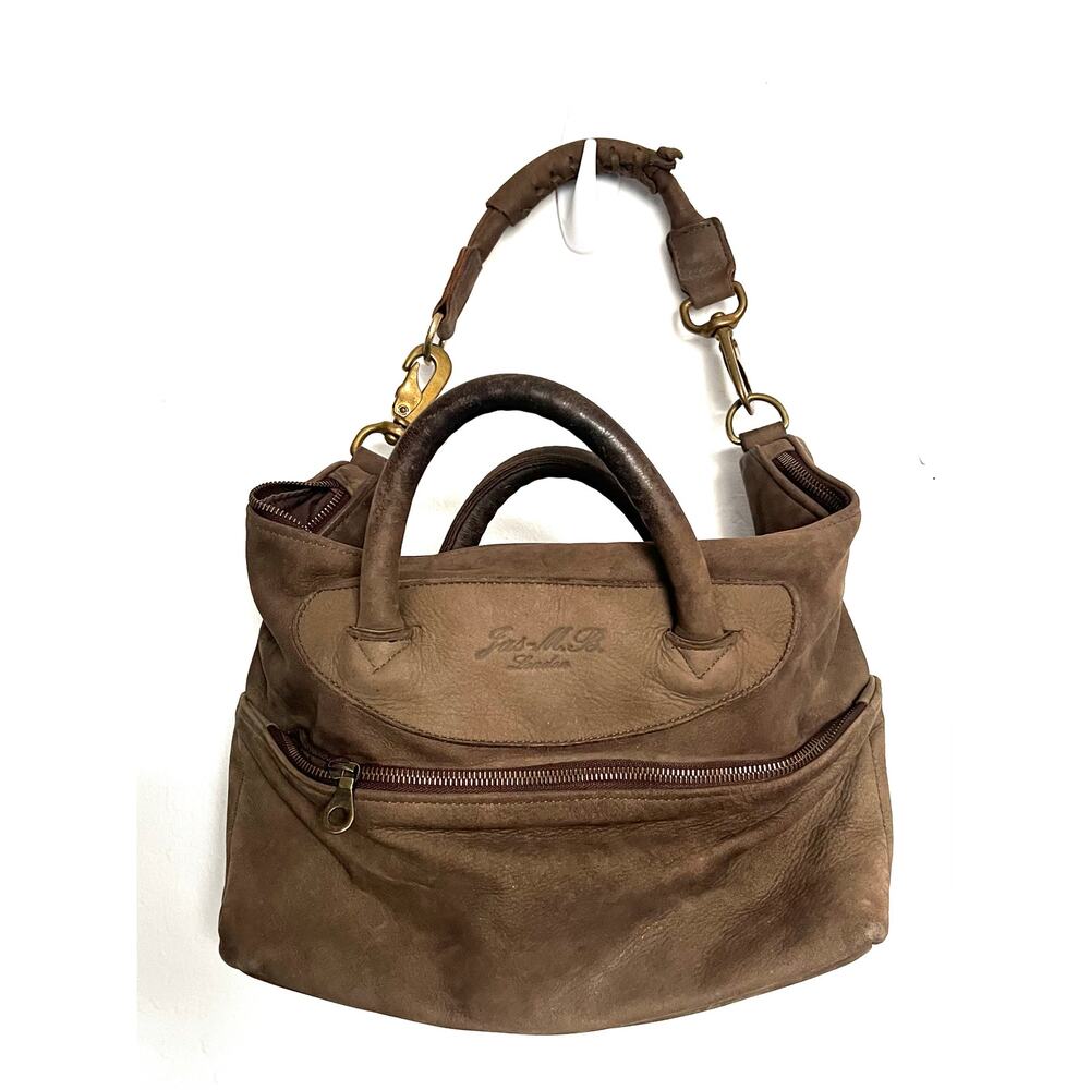 JAS MB London Bag Wings Traveler Bag Leather Shoulder Brown Satchel Purse
